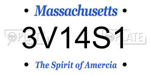 3V14S1 Massachusetts License Plate