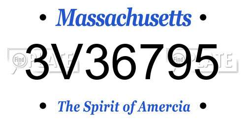 3V36795 Massachusetts License Plate
