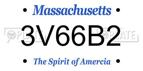 3V66B2 Massachusetts License Plate