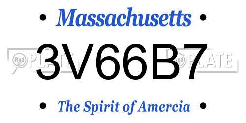 3V66B7 Massachusetts License Plate