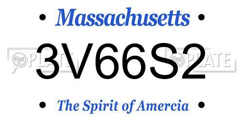 3V66S2 Massachusetts License Plate