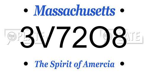 3V72O8 Massachusetts License Plate