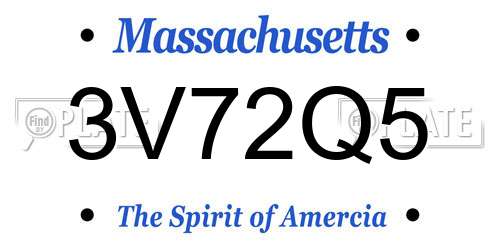 3V72Q5 Massachusetts License Plate