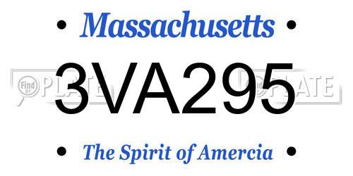 3VA295 Massachusetts License Plate