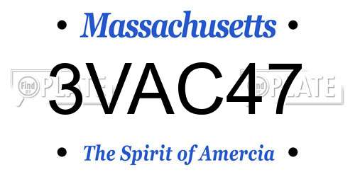 3VAC47 Massachusetts License Plate