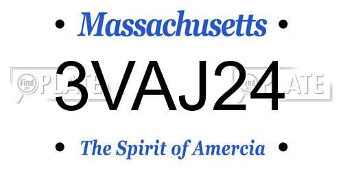 3VAJ24 Massachusetts License Plate