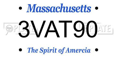 3VAT90 Massachusetts License Plate