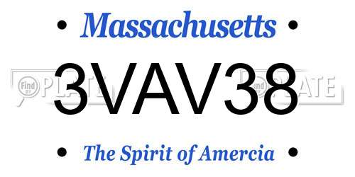 3VAV38 Massachusetts License Plate
