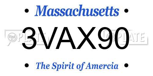 3VAX90 Massachusetts License Plate