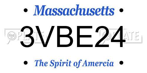 3VBE24 Massachusetts License Plate