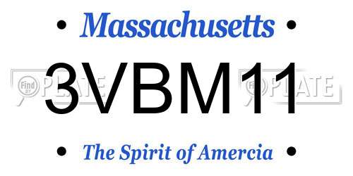 3VBM11 Massachusetts License Plate