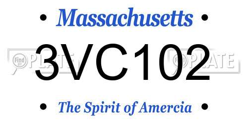 3VC102 Massachusetts License Plate