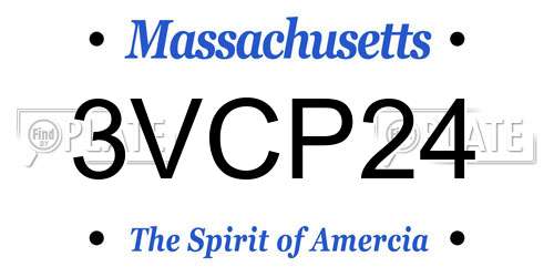 3VCP24 Massachusetts License Plate