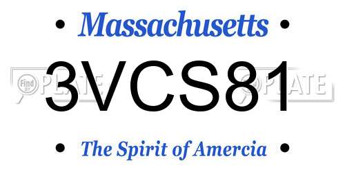 3VCS81 Massachusetts License Plate