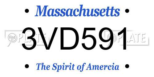 3VD591 Massachusetts License Plate