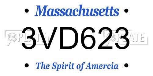 3VD623 Massachusetts License Plate