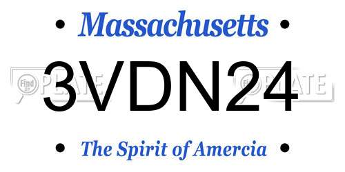 3VDN24 Massachusetts License Plate