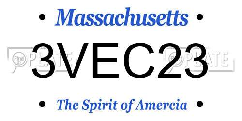 3VEC23 Massachusetts License Plate
