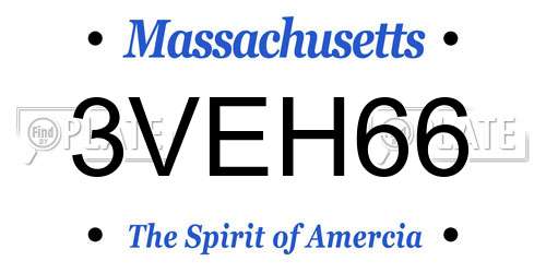 3VEH66 Massachusetts License Plate