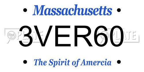 3VER60 Massachusetts License Plate