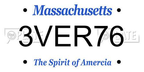 3VER76 Massachusetts License Plate