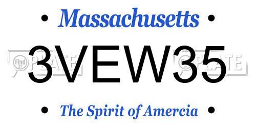 3VEW35 Massachusetts License Plate
