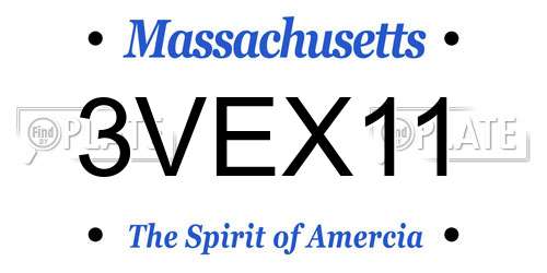 3VEX11 Massachusetts License Plate