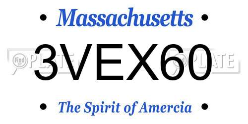 3VEX60 Massachusetts License Plate