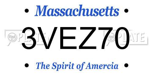3VEZ70 Massachusetts License Plate