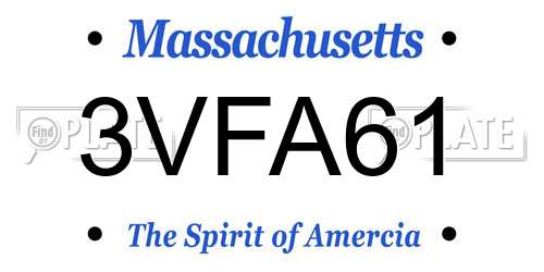 3VFA61 Massachusetts License Plate