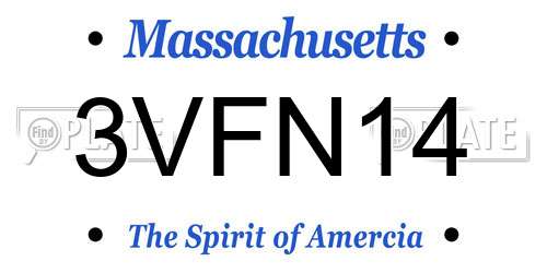 3VFN14 Massachusetts License Plate