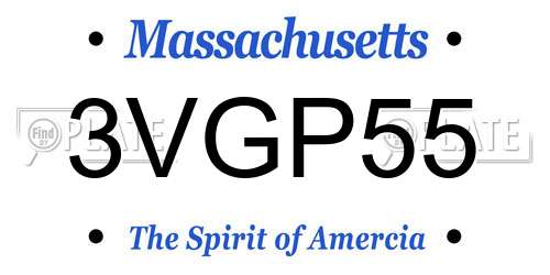 3VGP55 Massachusetts License Plate