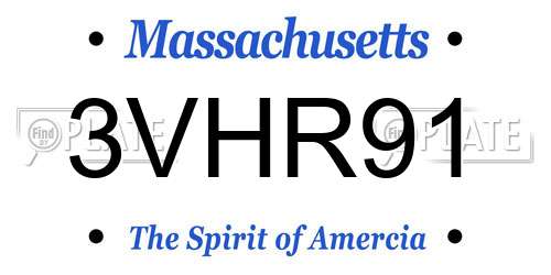 3VHR91 Massachusetts License Plate