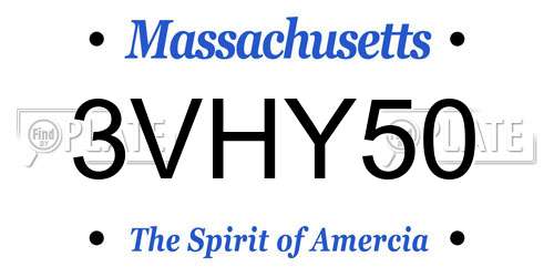 3VHY50 Massachusetts License Plate