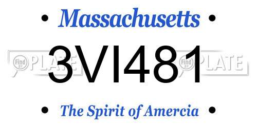 3VI481 Massachusetts License Plate