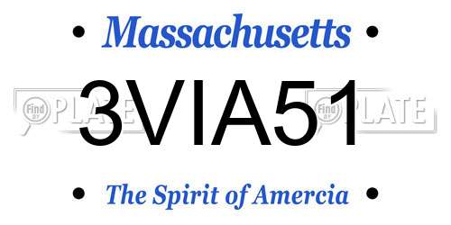 3VIA51 Massachusetts License Plate