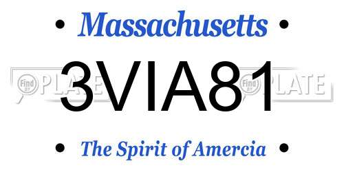 3VIA81 Massachusetts License Plate