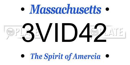 3VID42 Massachusetts License Plate
