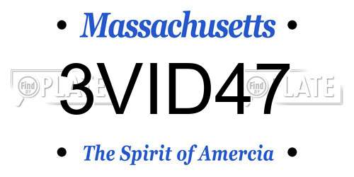3VID47 Massachusetts License Plate