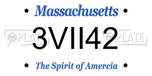 3VII42 Massachusetts License Plate