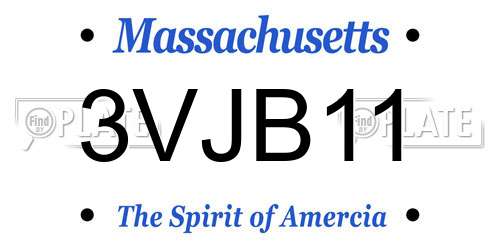 3VJB11 Massachusetts License Plate