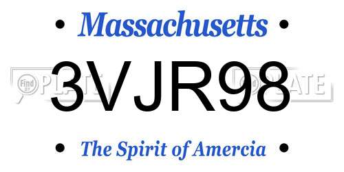 3VJR98 Massachusetts License Plate