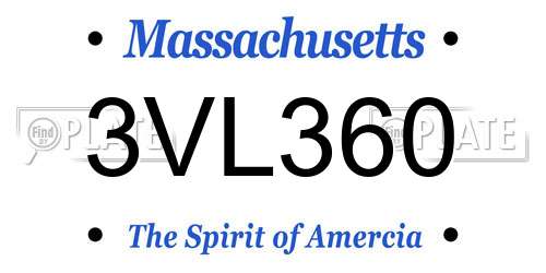 3VL360 Massachusetts License Plate