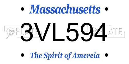 3VL594 Massachusetts License Plate
