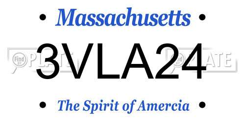 3VLA24 Massachusetts License Plate