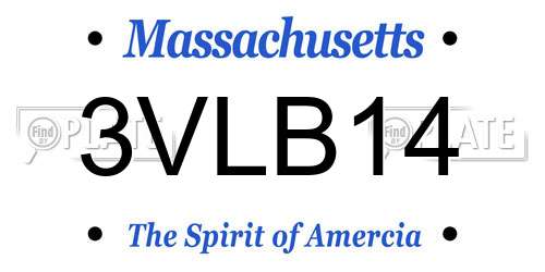 3VLB14 Massachusetts License Plate