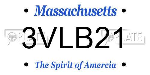 3VLB21 Massachusetts License Plate