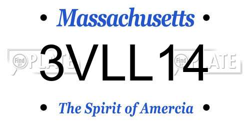 3VLL14 Massachusetts License Plate