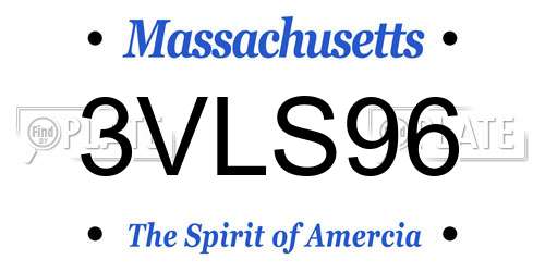 3VLS96 Massachusetts License Plate