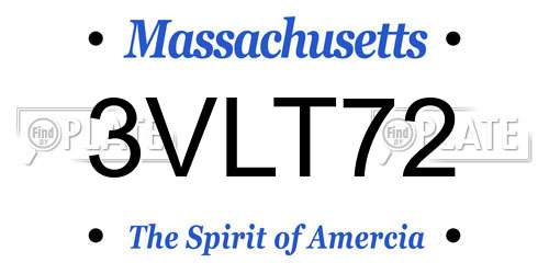 3VLT72 Massachusetts License Plate
